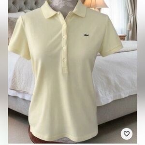 Lacoste Womens Short Sleeve Classic 5 Button Pique Polo 44 US Sz 12-14 XL